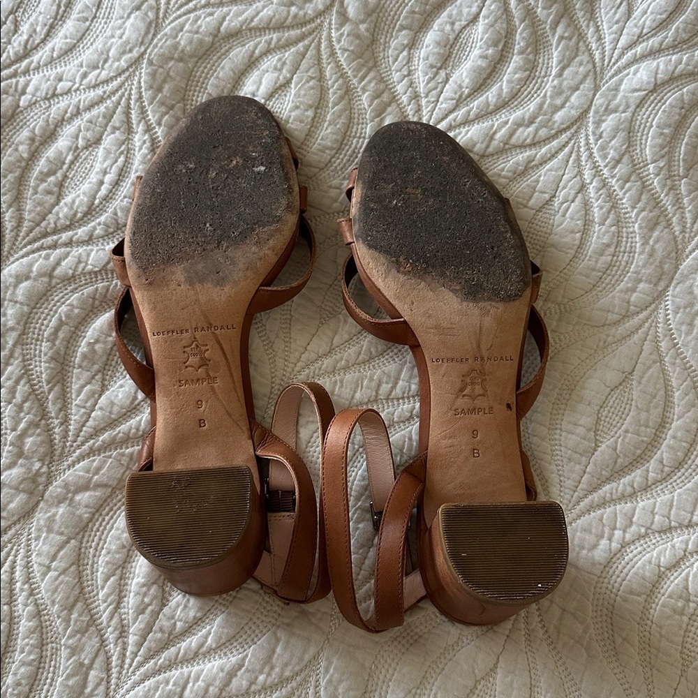 LOEFFLER RANDALL Brown Bow Block Heel Sandals - Picture 4 of 6